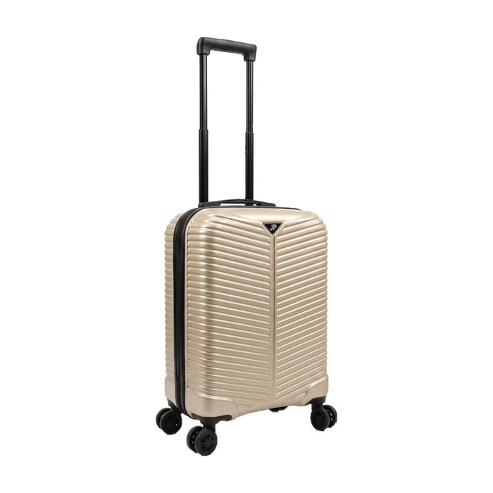 Ribbed hard shell suitcase in Champagne