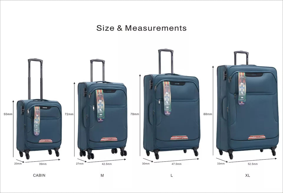 Justpack BL78 Soft Shell Suitcase, Cabin to Extra Large