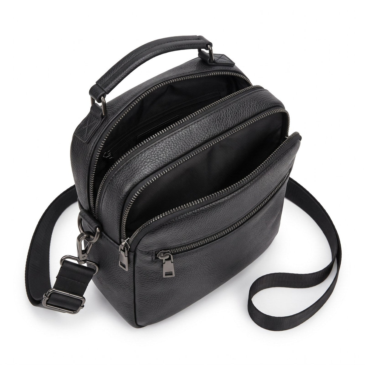 JUSTPACK Tandem crossbody bag, twin compartments open