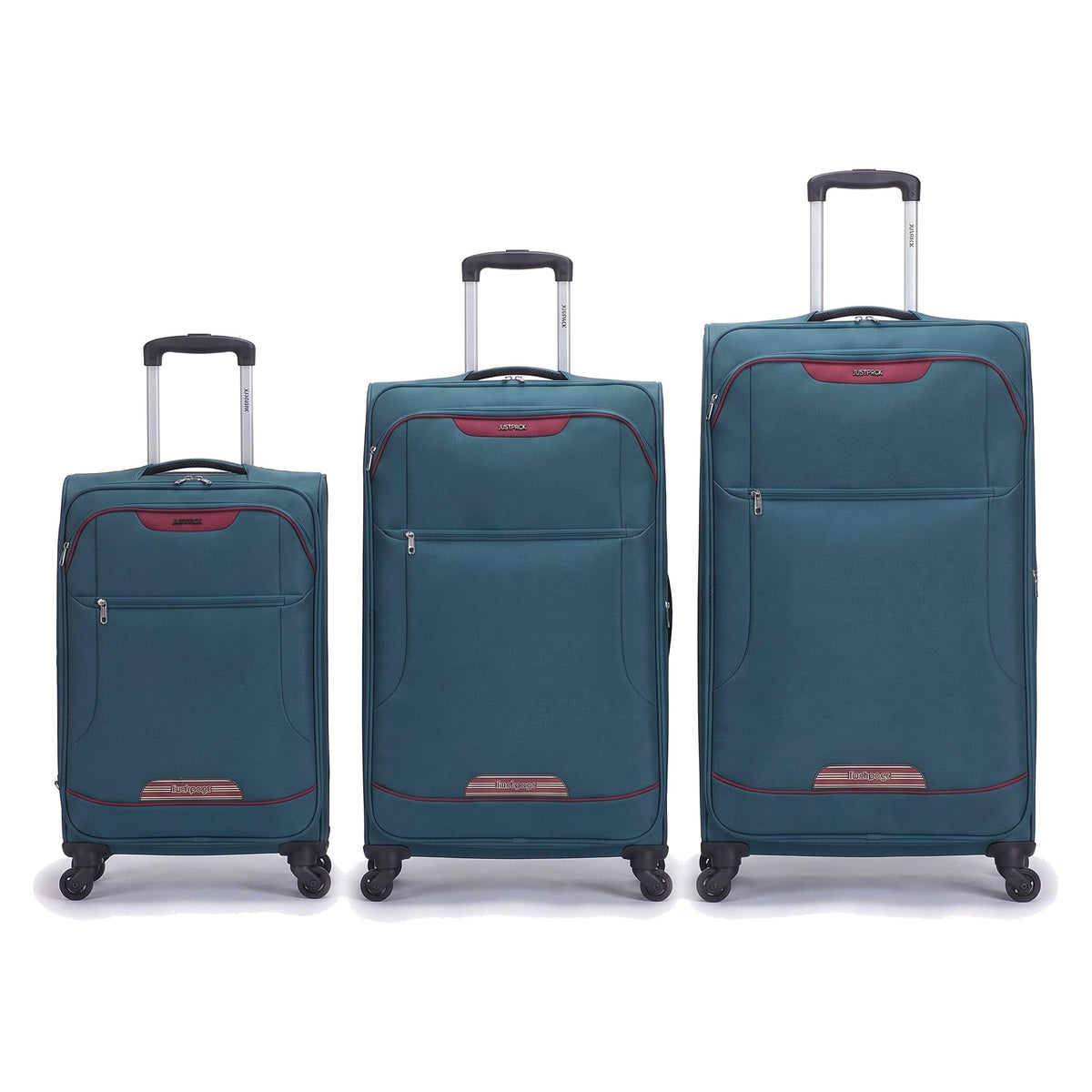 Kite soft shell luggage set of 3 in Teal: 18 inch underseat, 26 inch and 28 inch