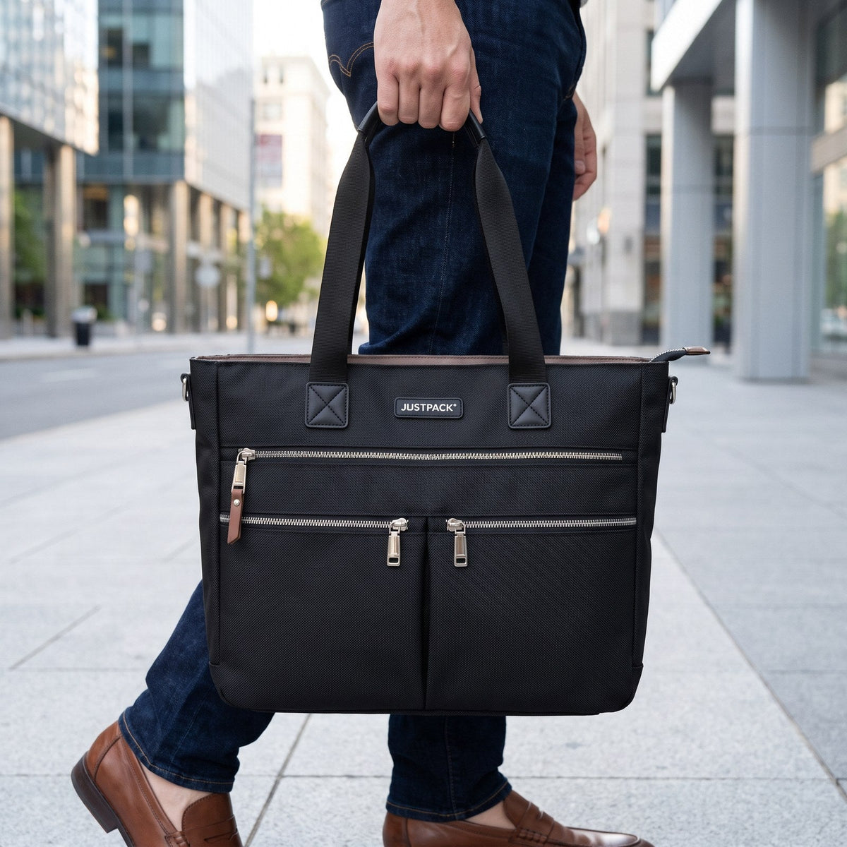JUSTPACK Market shopper tote, on the commute