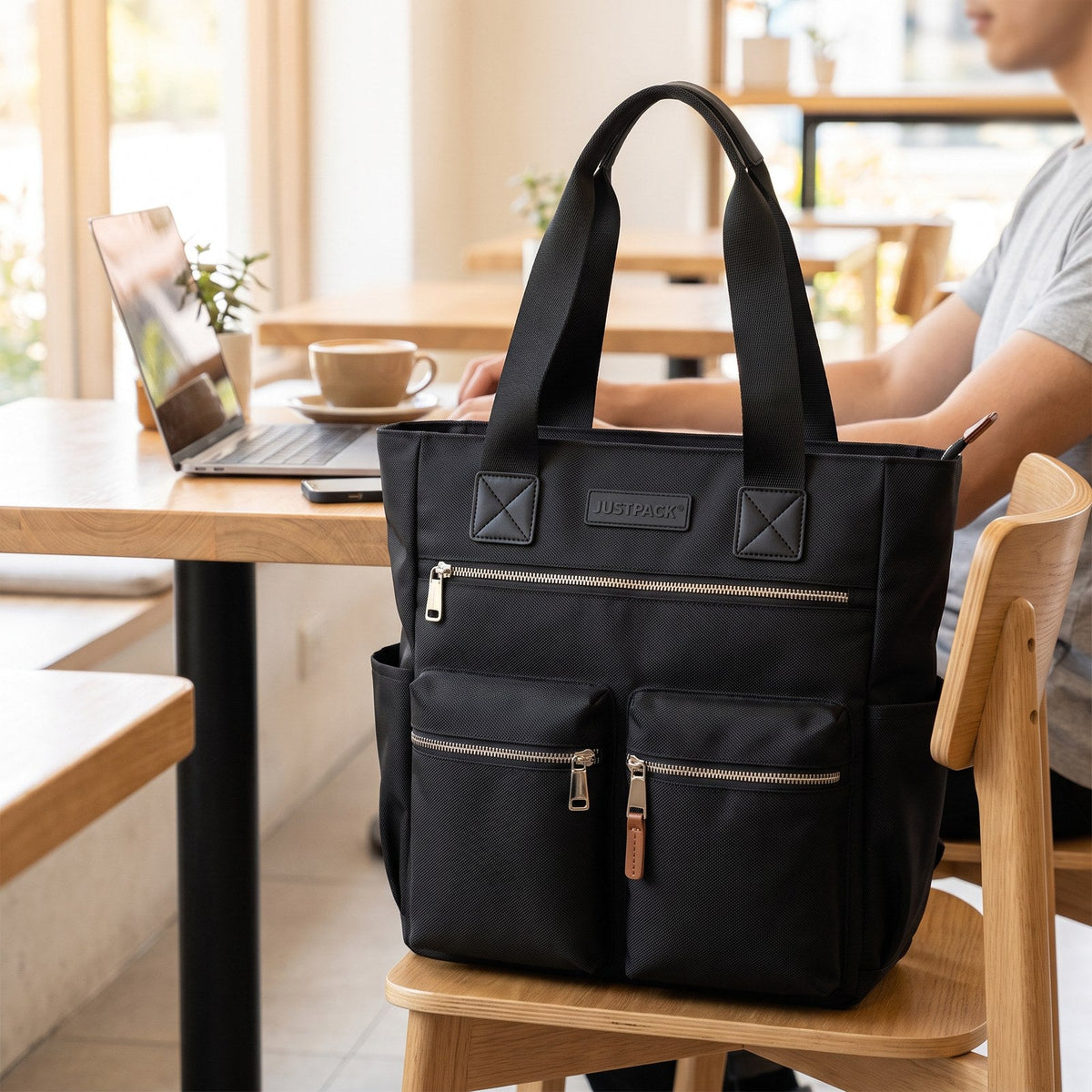 JUSTPACK Market shopper tote, caf break