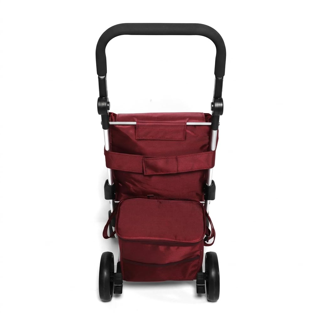 Ezzyrol 50L Folding Shopping Trolley in Burgundy