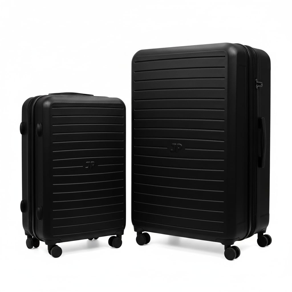 JustPack 8889 Curve Hard Shell Suitcase - Lightweight ABS Cabin Luggage & 4-Piece Set in Black