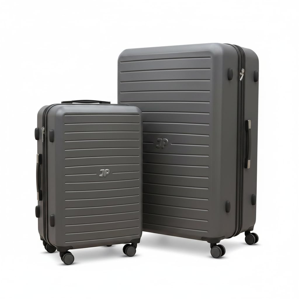 JustPack 8889 Curve Hard Shell Suitcase - Lightweight ABS Cabin Luggage & 4-Piece Set in Dark Grey