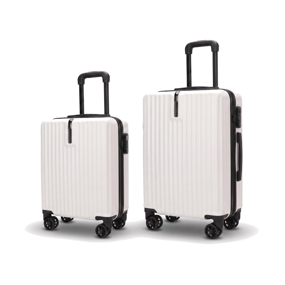 Justpack Lattice Hard Shell Luggage Set of 2 in White, Set of 2