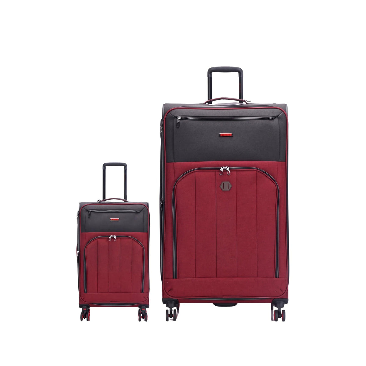 Grant Poplin Soft Shell Luggage Set in Burgundy, Set of 2, 20 and 32 Inch