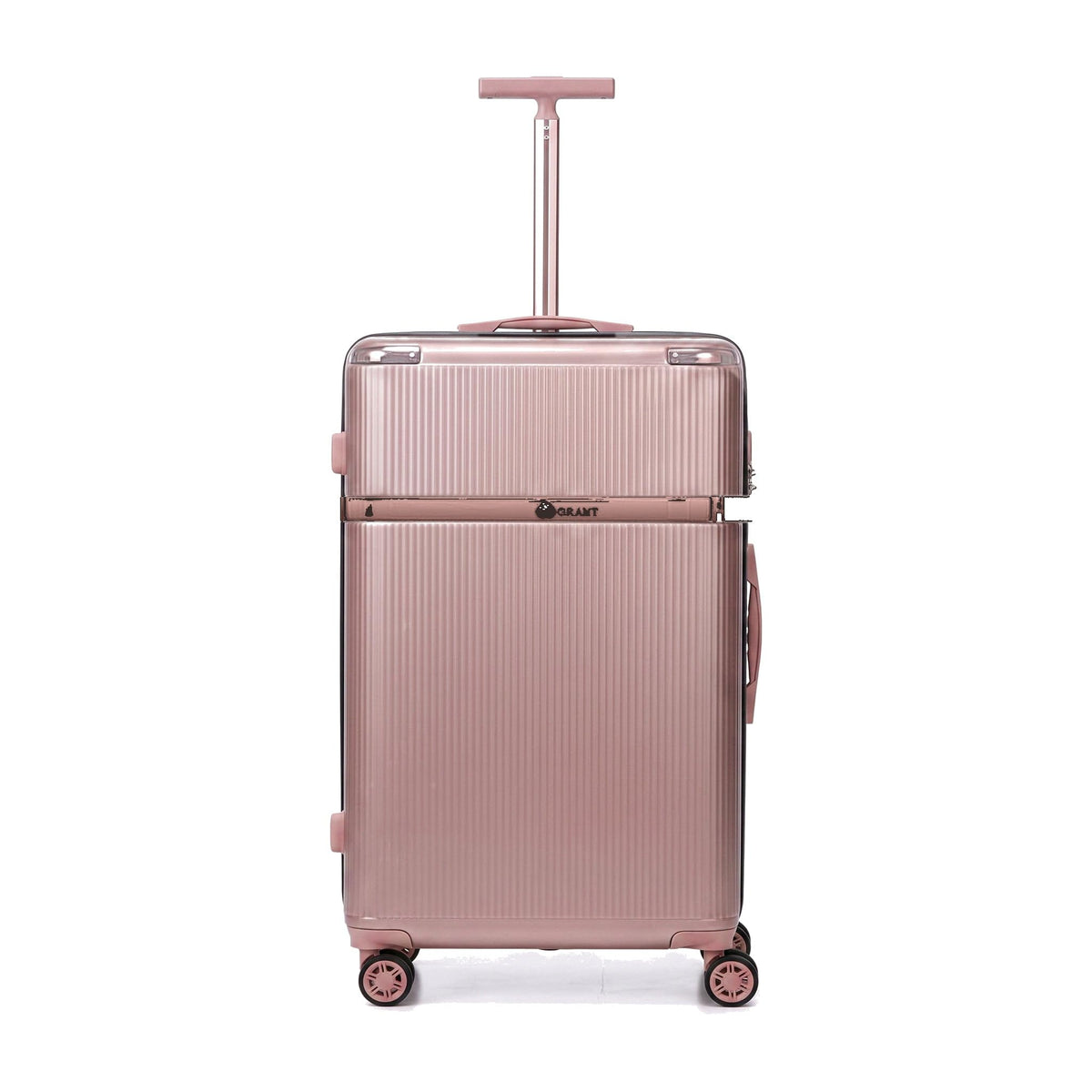 GRANT Fluted Hard Shell Suitcase Set in Pink