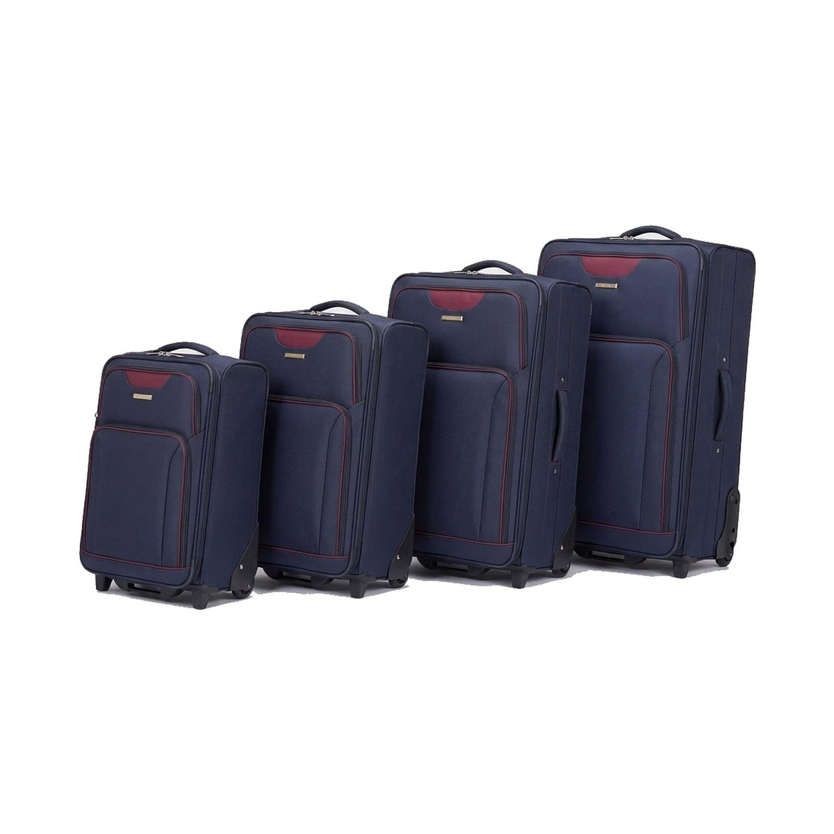 Ezzyrol Inline Expandable Luggage Set in Navy, Set of 4