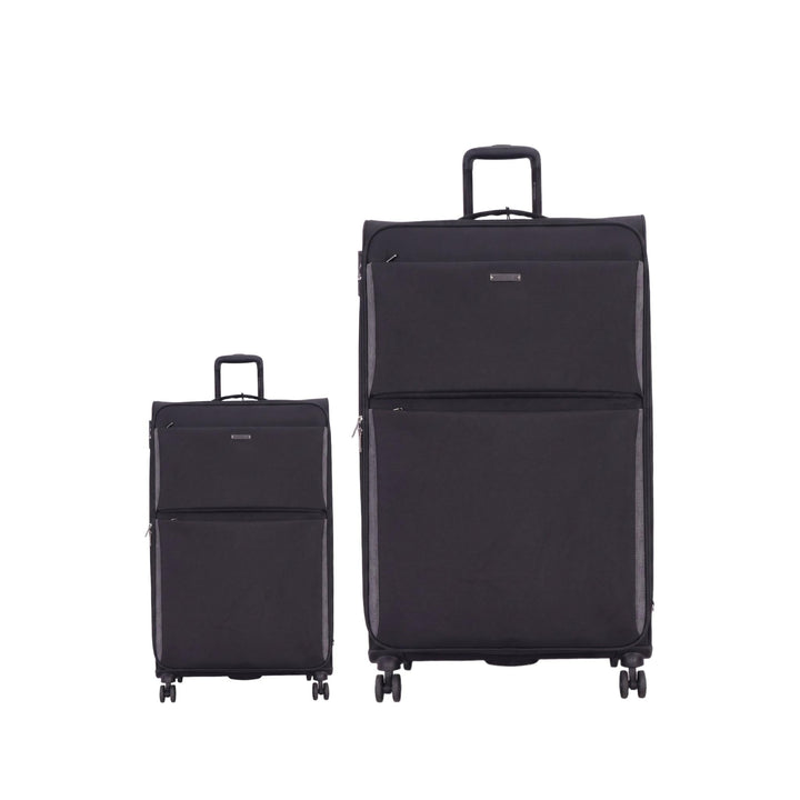 Grant Tailored Soft Shell Luggage Set with TSA Locks in Black, Set of 2, 20 and 32 Inch