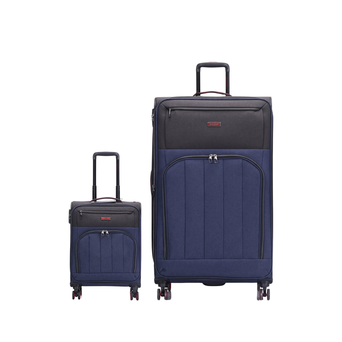 Grant Poplin Soft Shell Luggage Set in Navy, Set of 2, 20 and 32 Inch