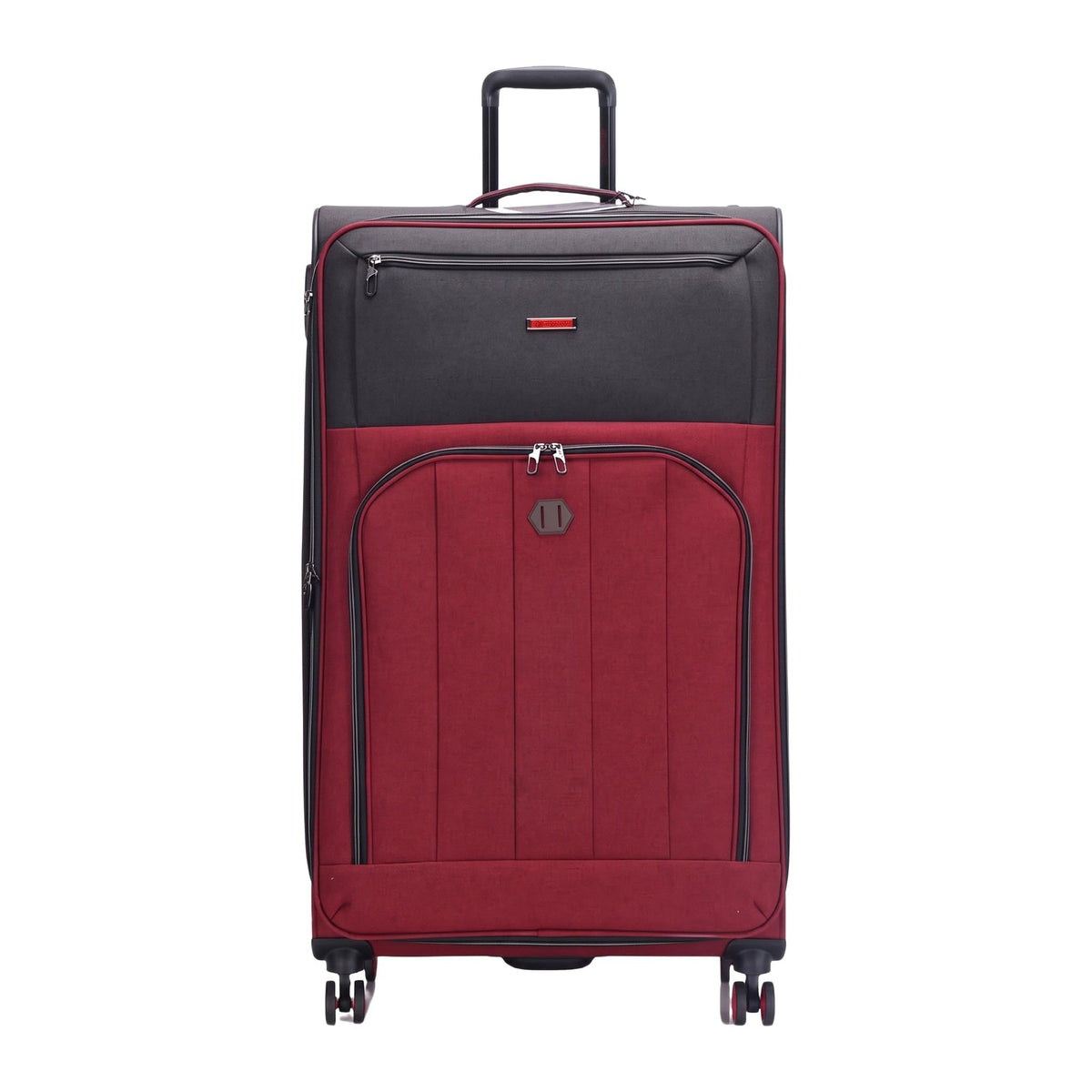 Grant Poplin Soft Shell Expandable Suitcase in Burgundy