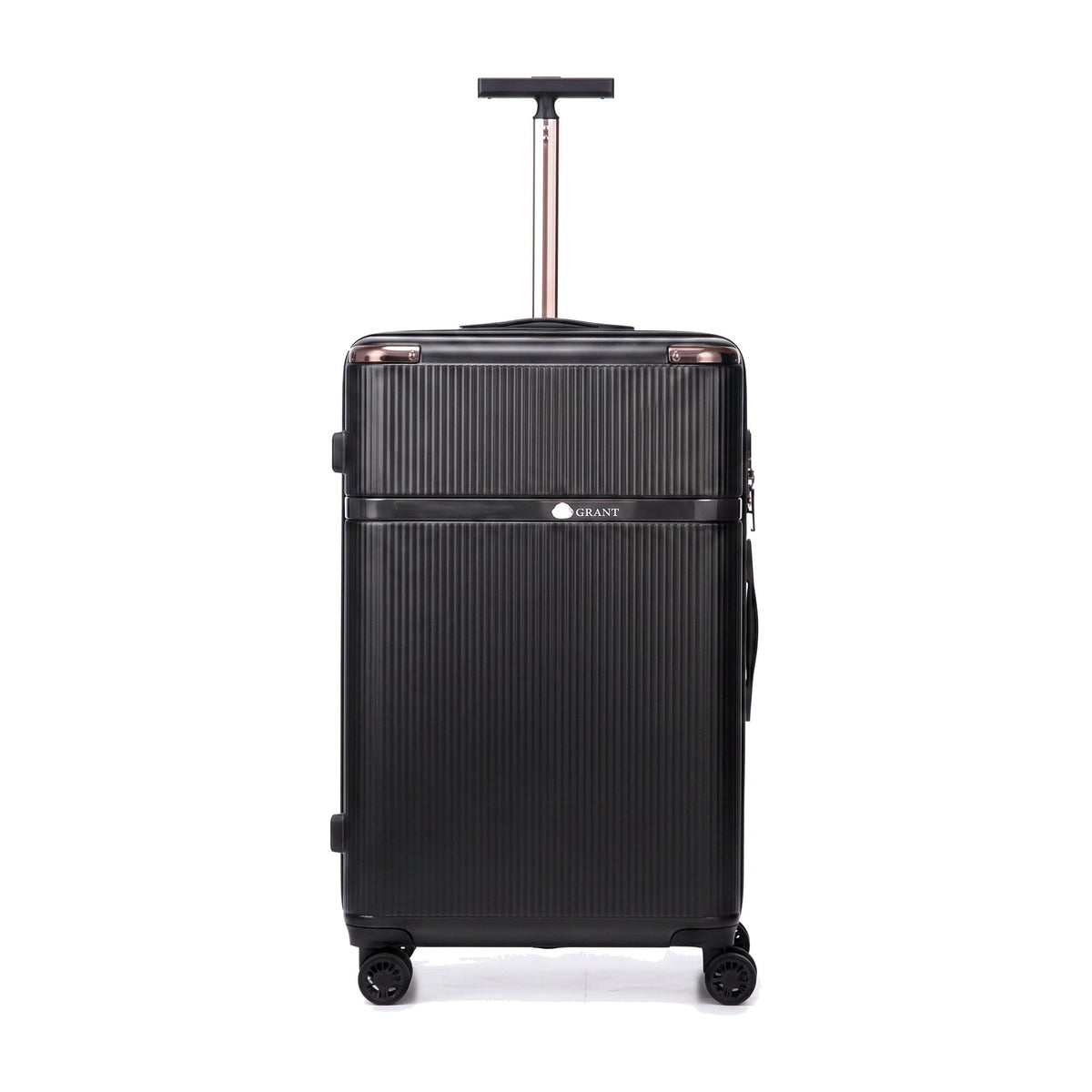 GRANT Fluted Hard Shell Suitcase Set in Black