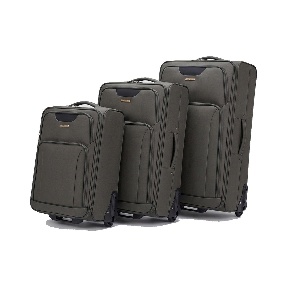 Ezzyrol Inline Expandable Luggage Set in Olive, Set of 3