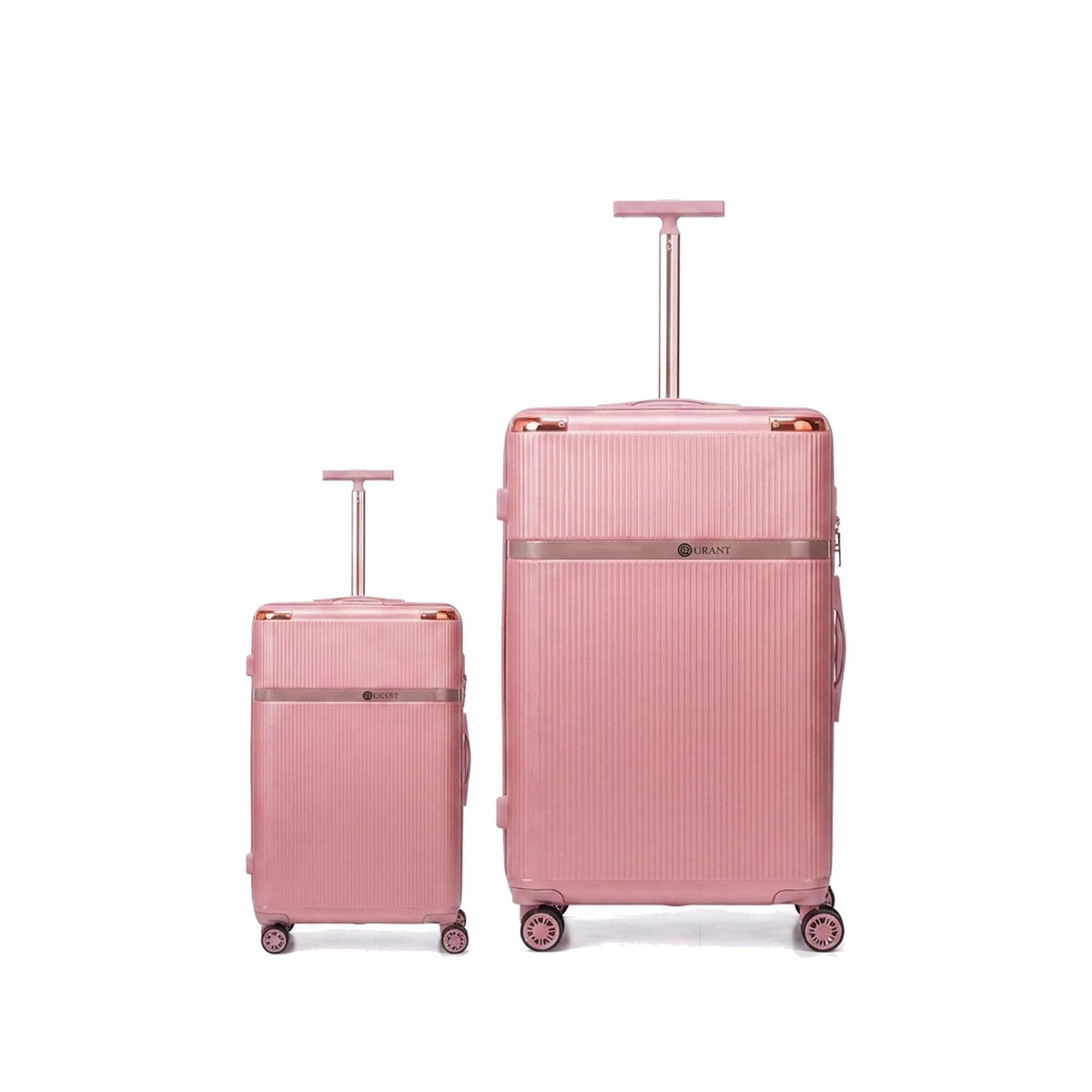 GRANT Fluted Hard Shell Suitcase Set in Pink, Set of 2 (20"+32", 190L)