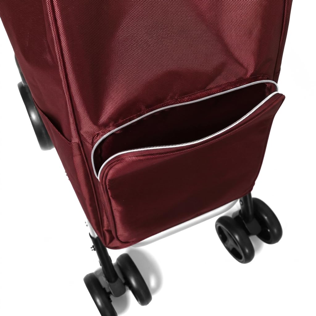 Ezzyrol 50L Folding Shopping Trolley in Burgundy