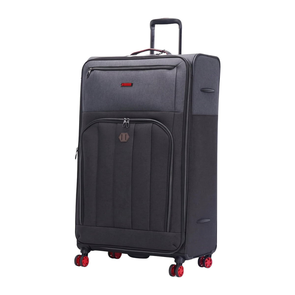 Grant Poplin Soft Shell Expandable Suitcase in Black