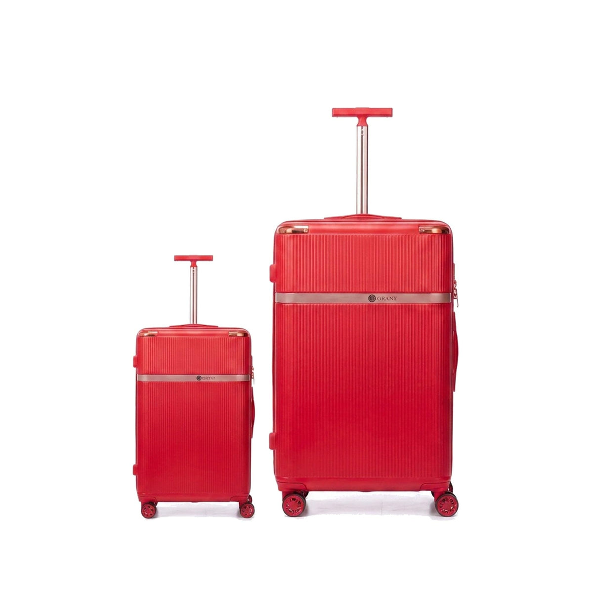 GRANT Fluted Hard Shell Suitcase Set in Red, Set of 2 (20"+32", 190L)