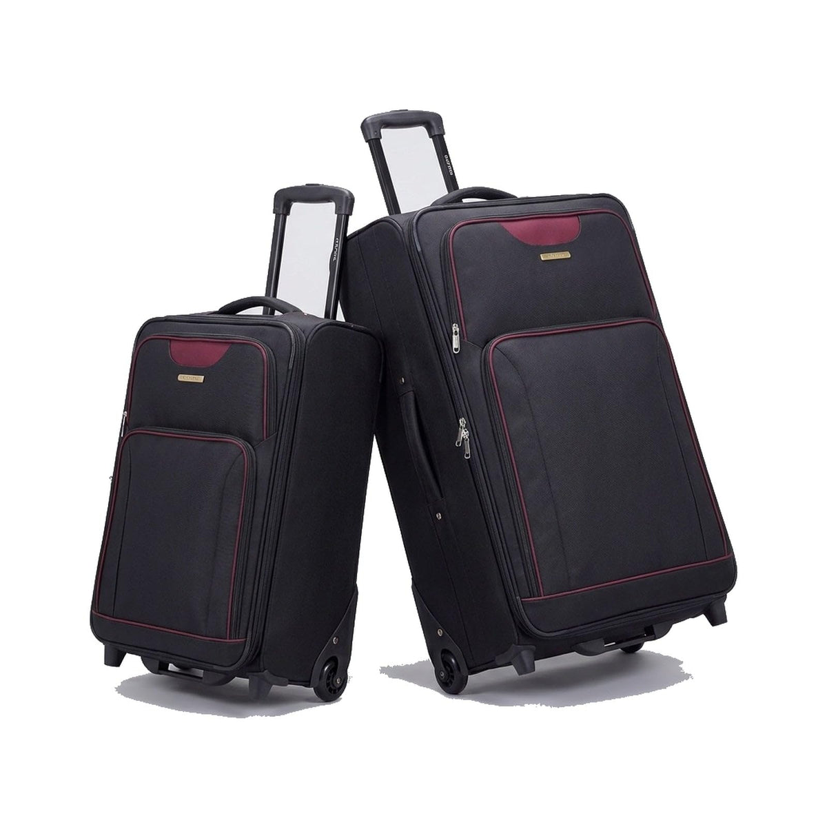 Ezzyrol Inline Expandable Luggage Set in Black, Set of 2