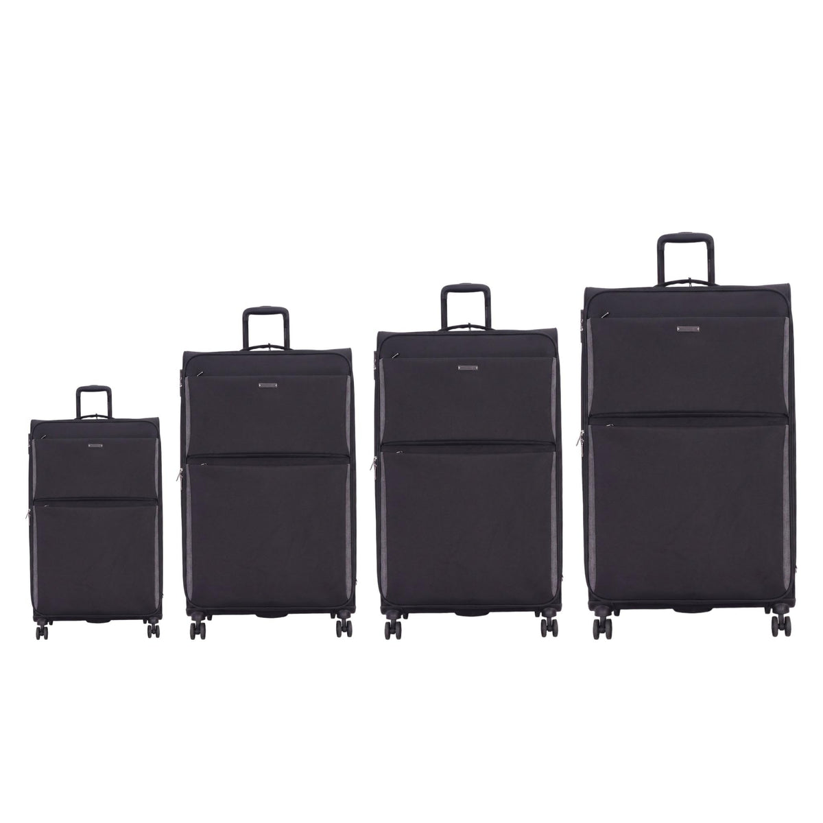 Grant Tailored Soft Shell Expandable Suitcase with TSA Lock in Black