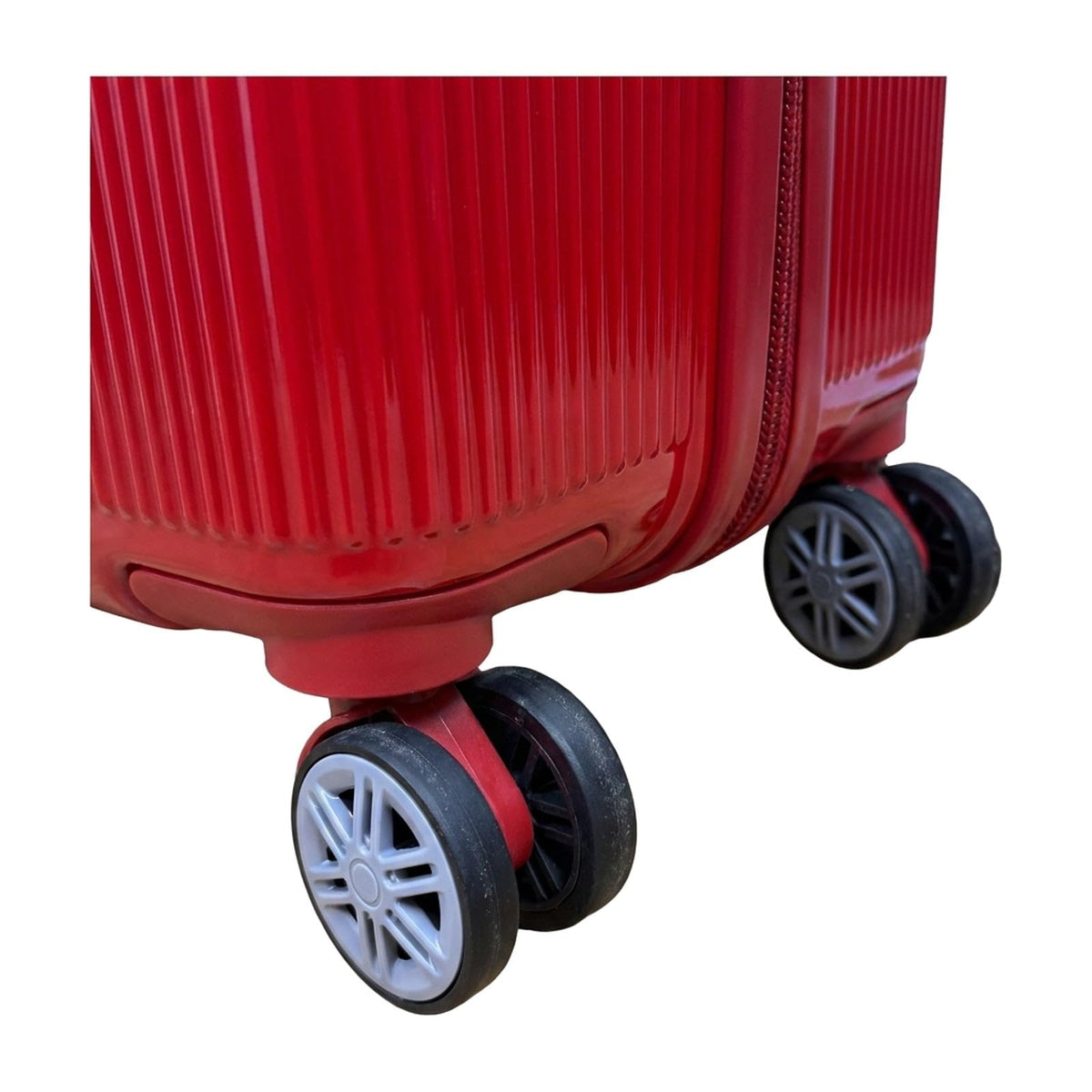 GRANT Fluted Hard Shell Suitcase Set in Red