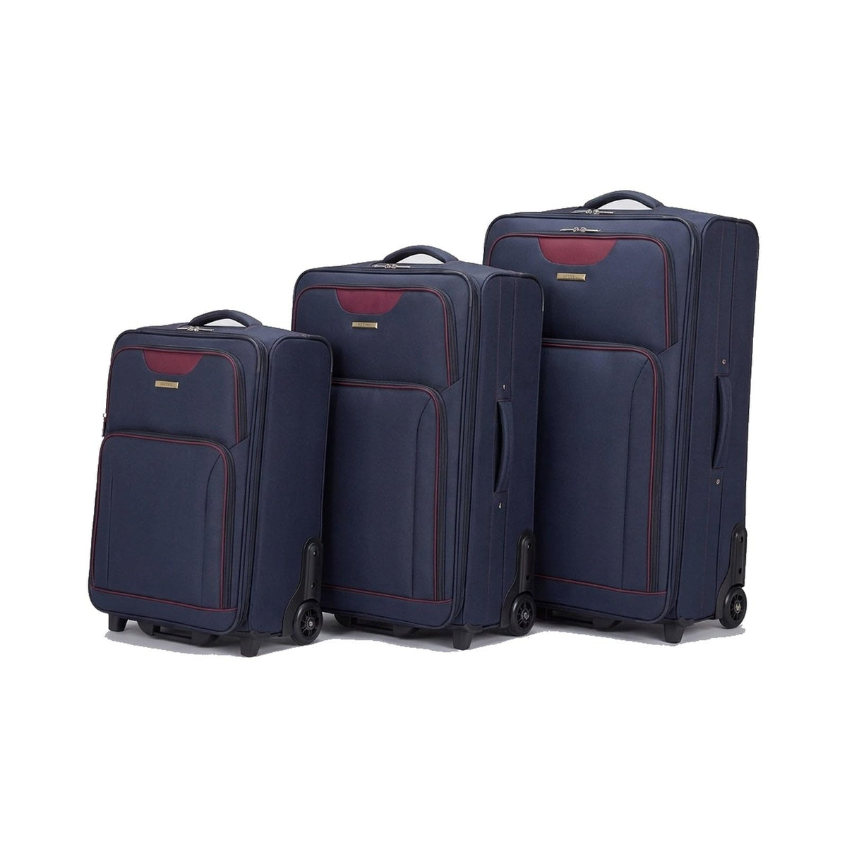 Ezzyrol Inline Expandable Luggage Set in Navy, Set of 3