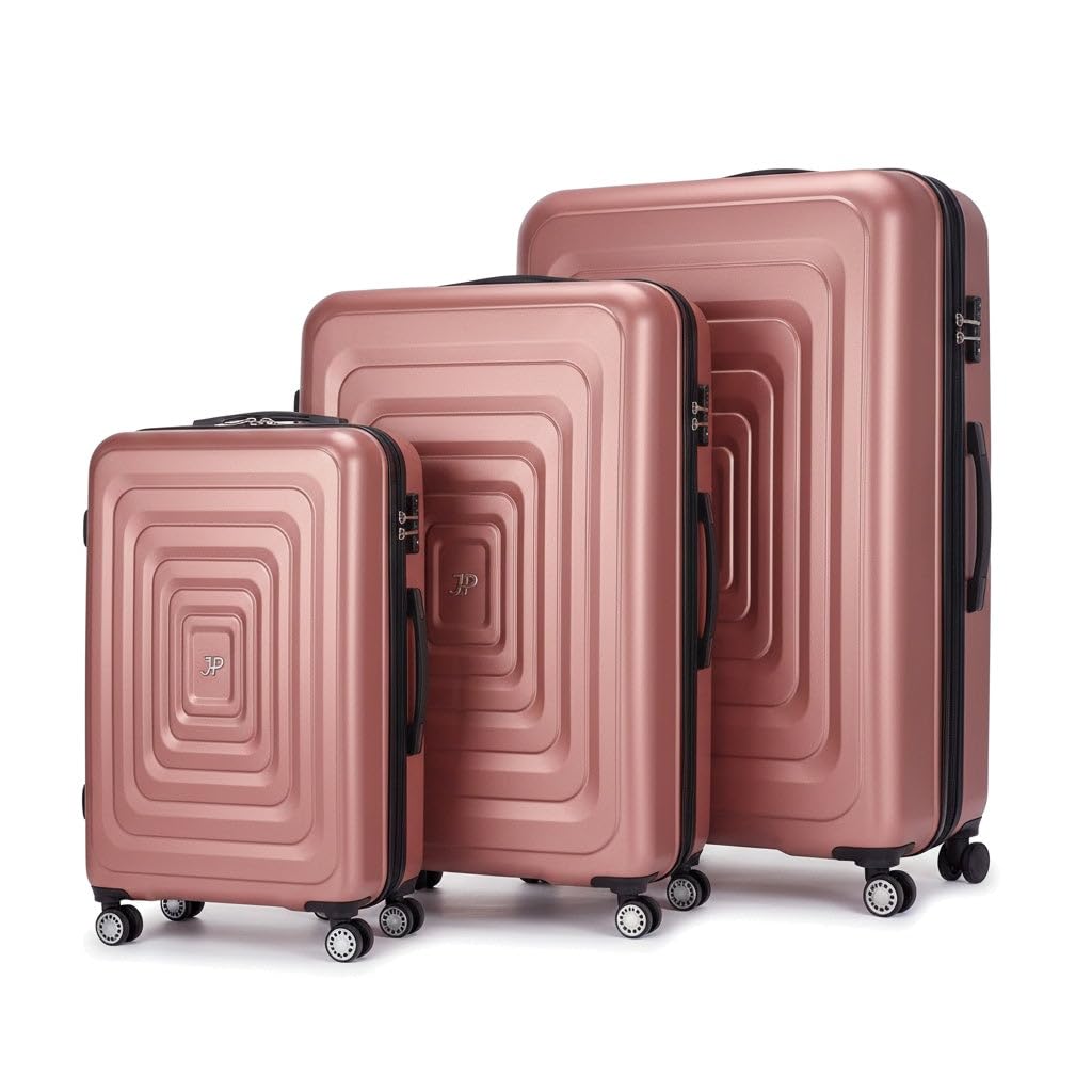JustPack 8888 Squares ABS Hard Shell Suitcase & Nesting Sets in Rose Gold