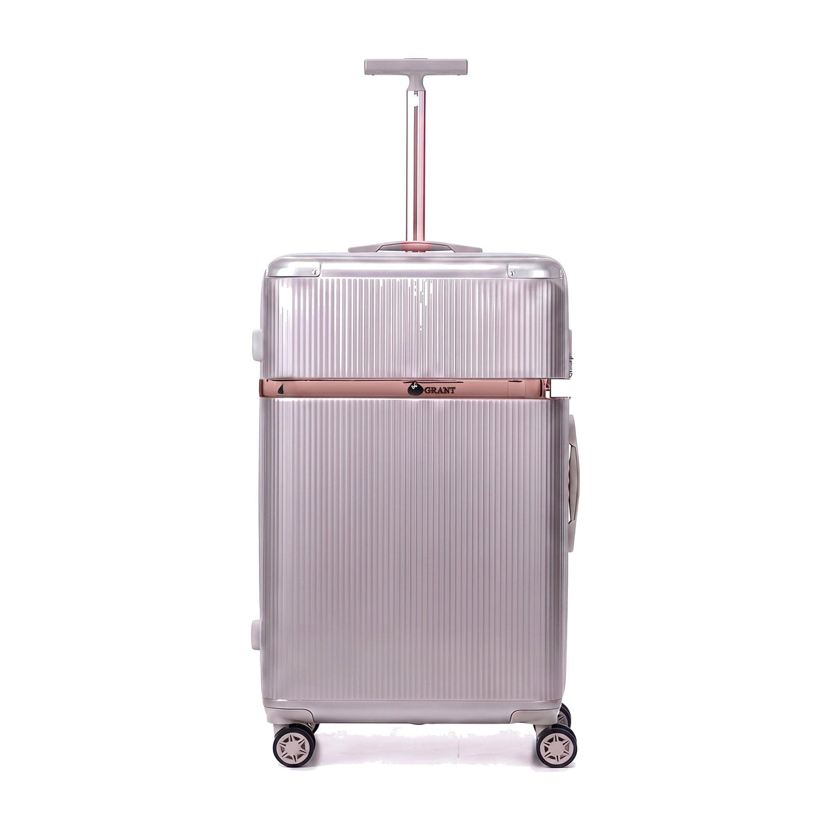 GRANT Fluted Hard Shell Suitcase in Silver