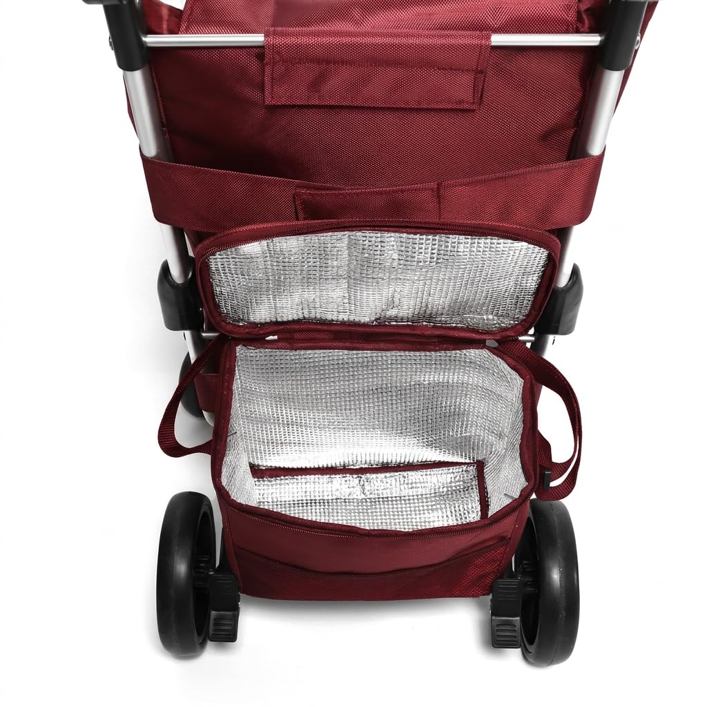 Ezzyrol 50L Folding Shopping Trolley in Burgundy