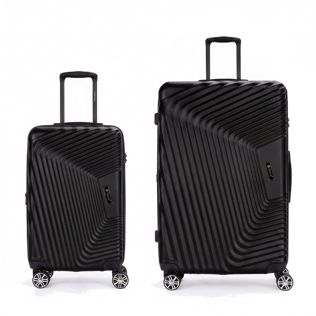 Ezzyrol Grays ABS Hard Shell Luggage Set in Black, Set of 2, 20 and 32 Inch