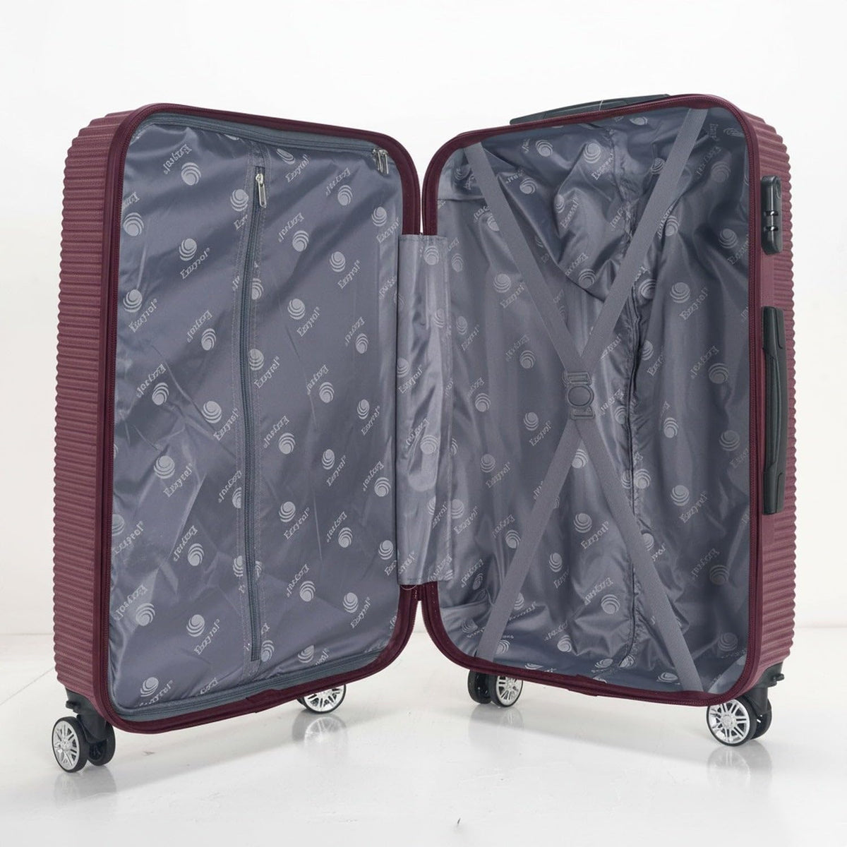 Ezzyrol 8440 ABS Hard Shell Suitcase in Burgundy