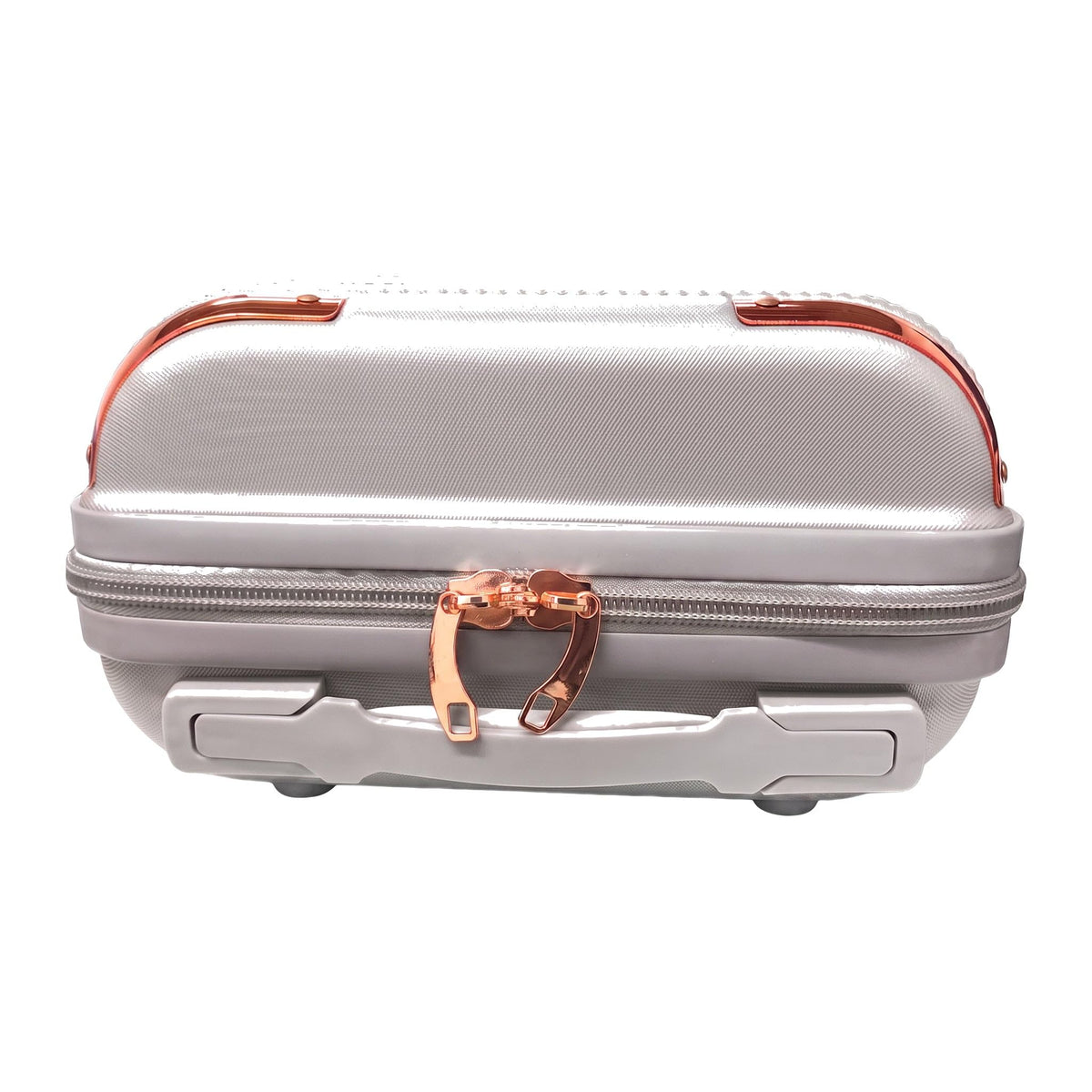 GRANT Fluted Hard Shell Suitcase in Silver, 12" Vanity Case (11L)