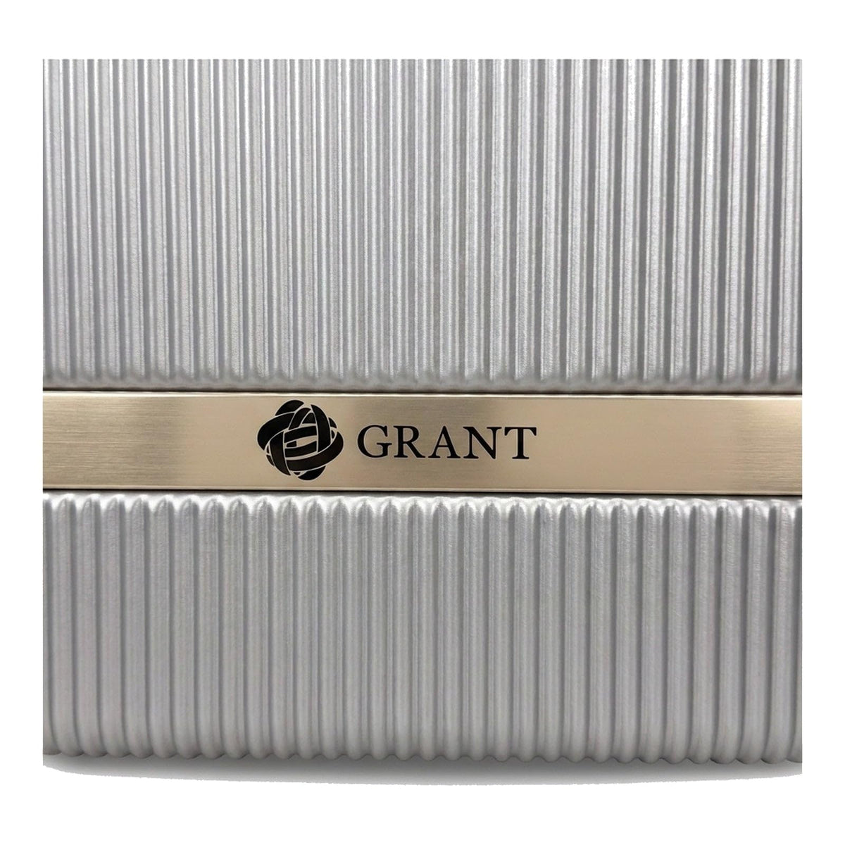 GRANT Fluted Hard Shell Suitcase Set in Silver