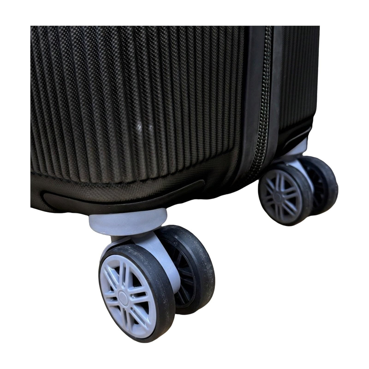 GRANT Fluted Hard Shell Suitcase Set in Black