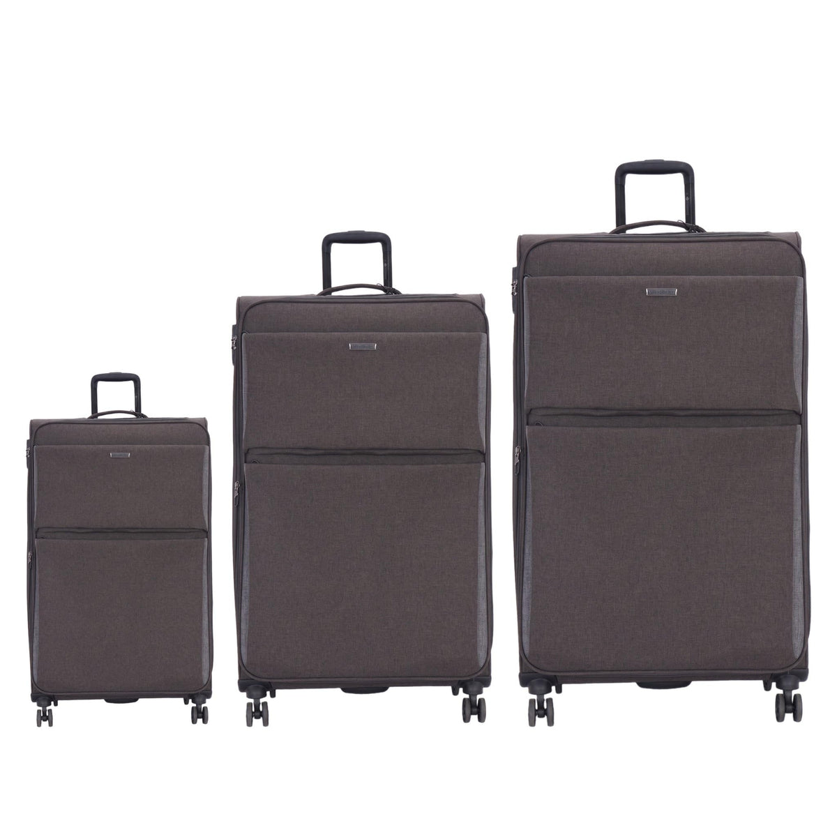 Grant Tailored Soft Shell Luggage Set with TSA Locks in Brown Olive