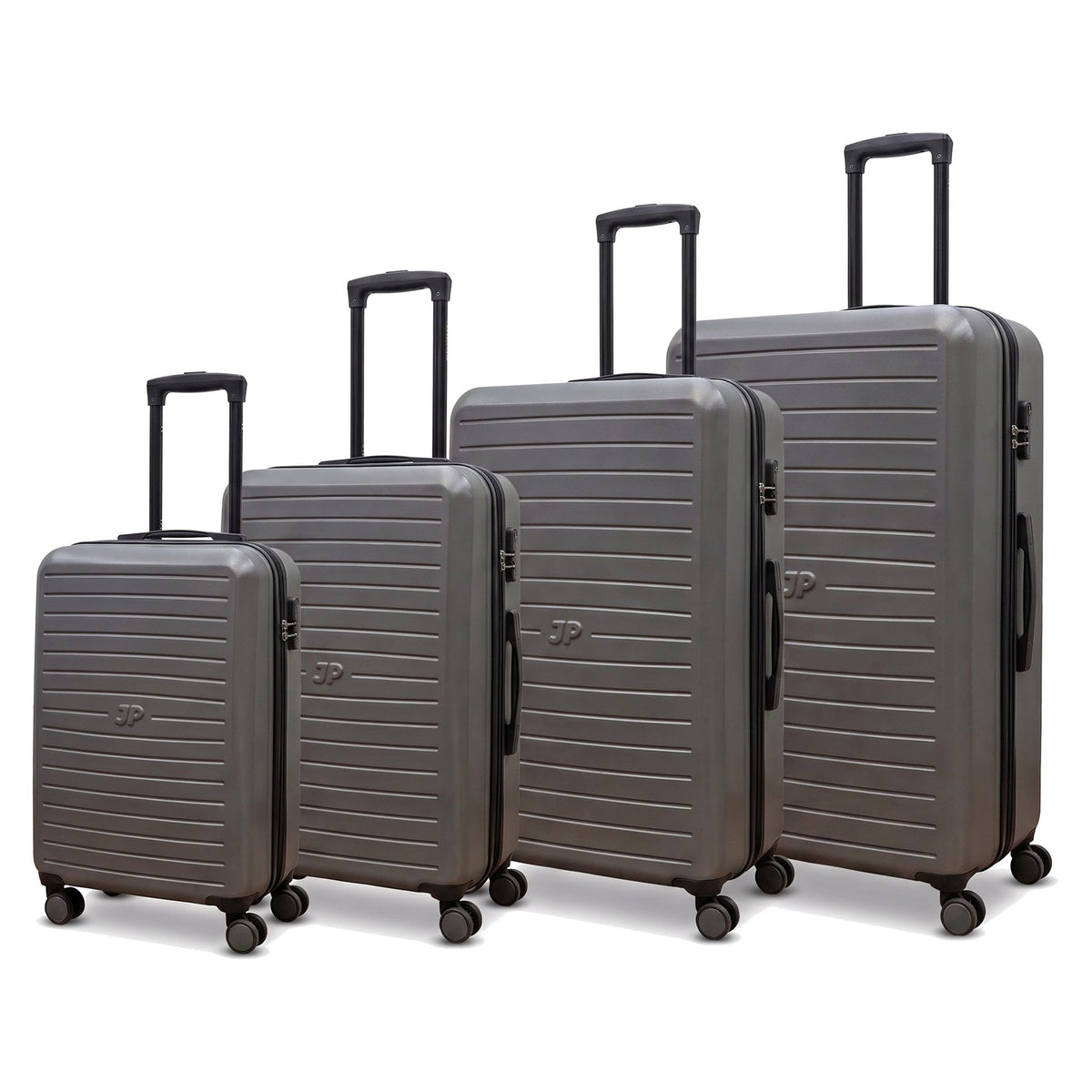 JustPack 8889 Curve Hard Shell Suitcase - Lightweight ABS Cabin Luggage & 4-Piece Set in Dark Grey