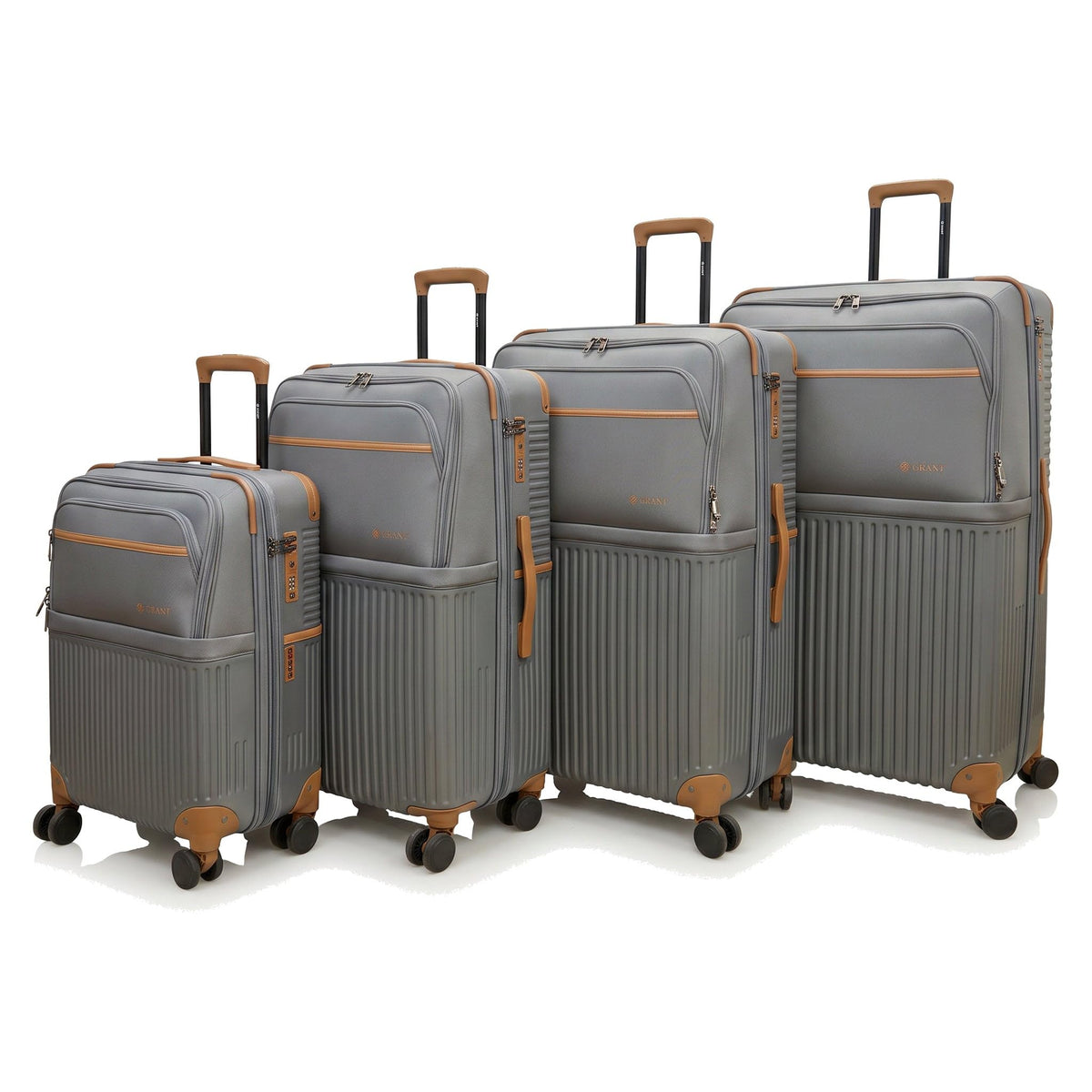 GRANT Designer Suitcase Set in Charcoal, Set of 4 (20"+26"+28"+32")