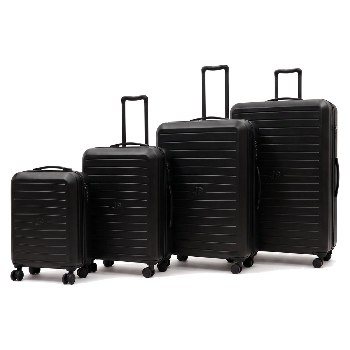 JustPack 8889 Curve Hard Shell Suitcase - Lightweight ABS Cabin Luggage & 4-Piece Set in Black