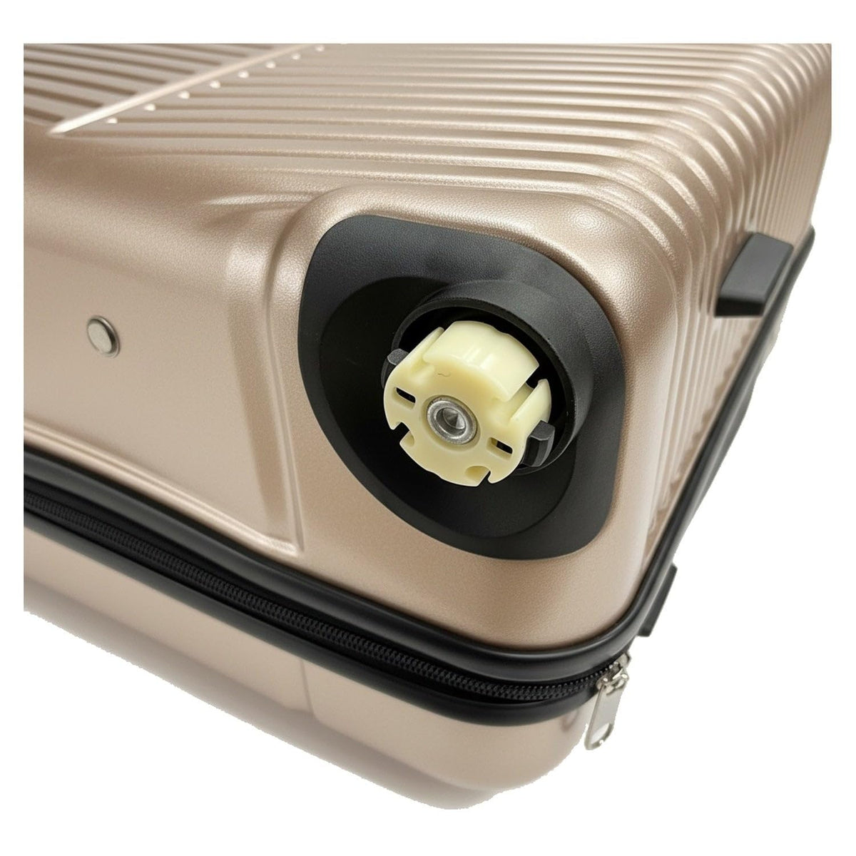 Ezzyrol Flint Ribbed Hard Shell Suitcase in Champagne