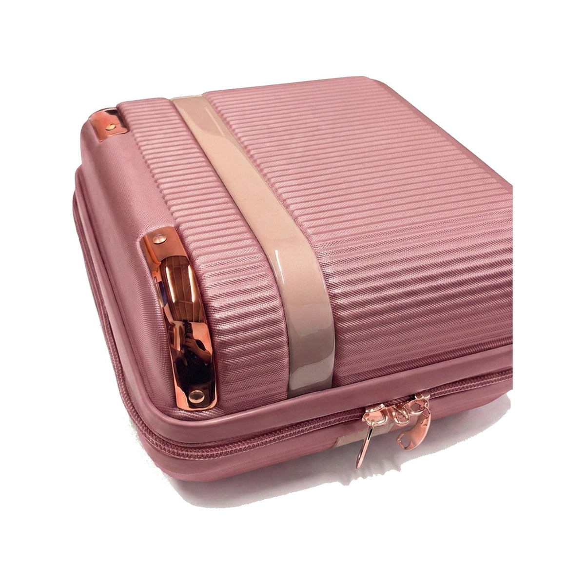 GRANT Fluted Hard Shell Suitcase in Pink, 12" Vanity Case (11L)