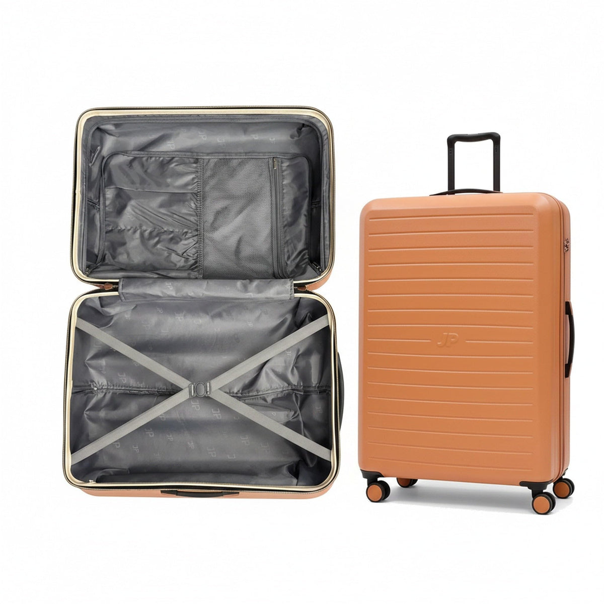 JustPack 8889 Curve Hard Shell Suitcase - Lightweight ABS Cabin Luggage & 4-Piece Set in Orange