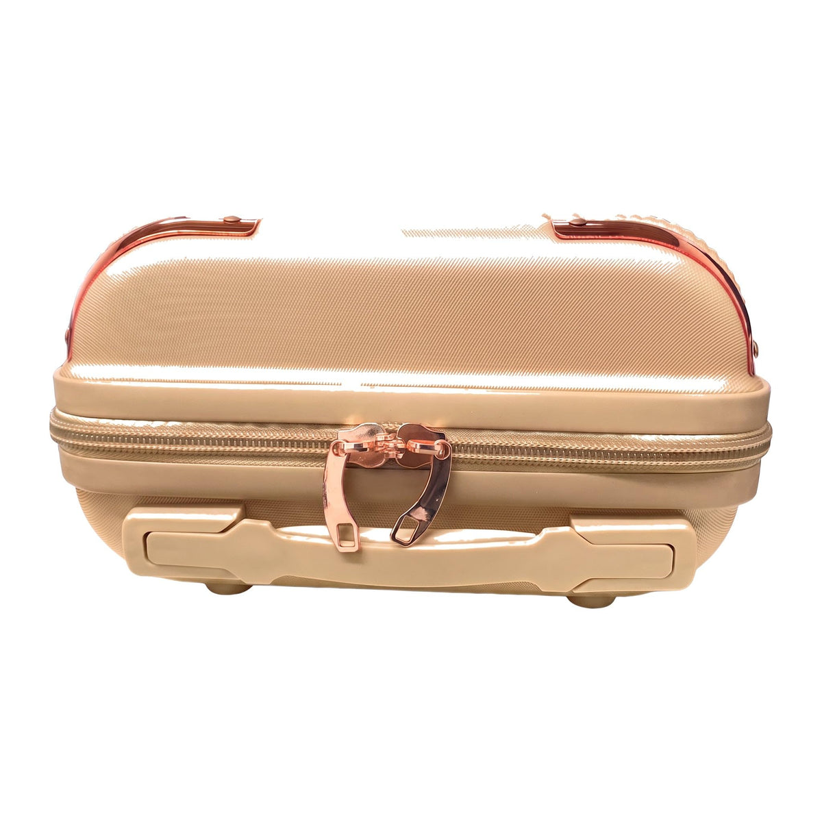 GRANT Fluted Hard Shell Suitcase in Rose Gold, 12" Vanity Case (11L)