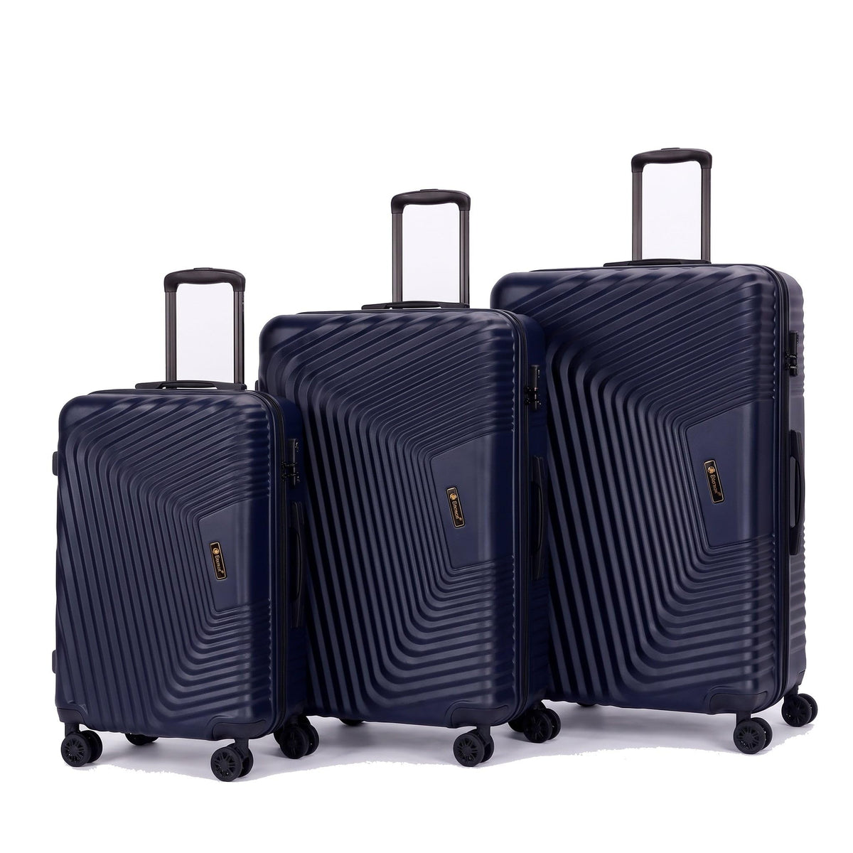 Ezzyrol Grays ABS Hard Shell Luggage Set in Navy Blue, Set of 3, 20 28 and 32 Inch