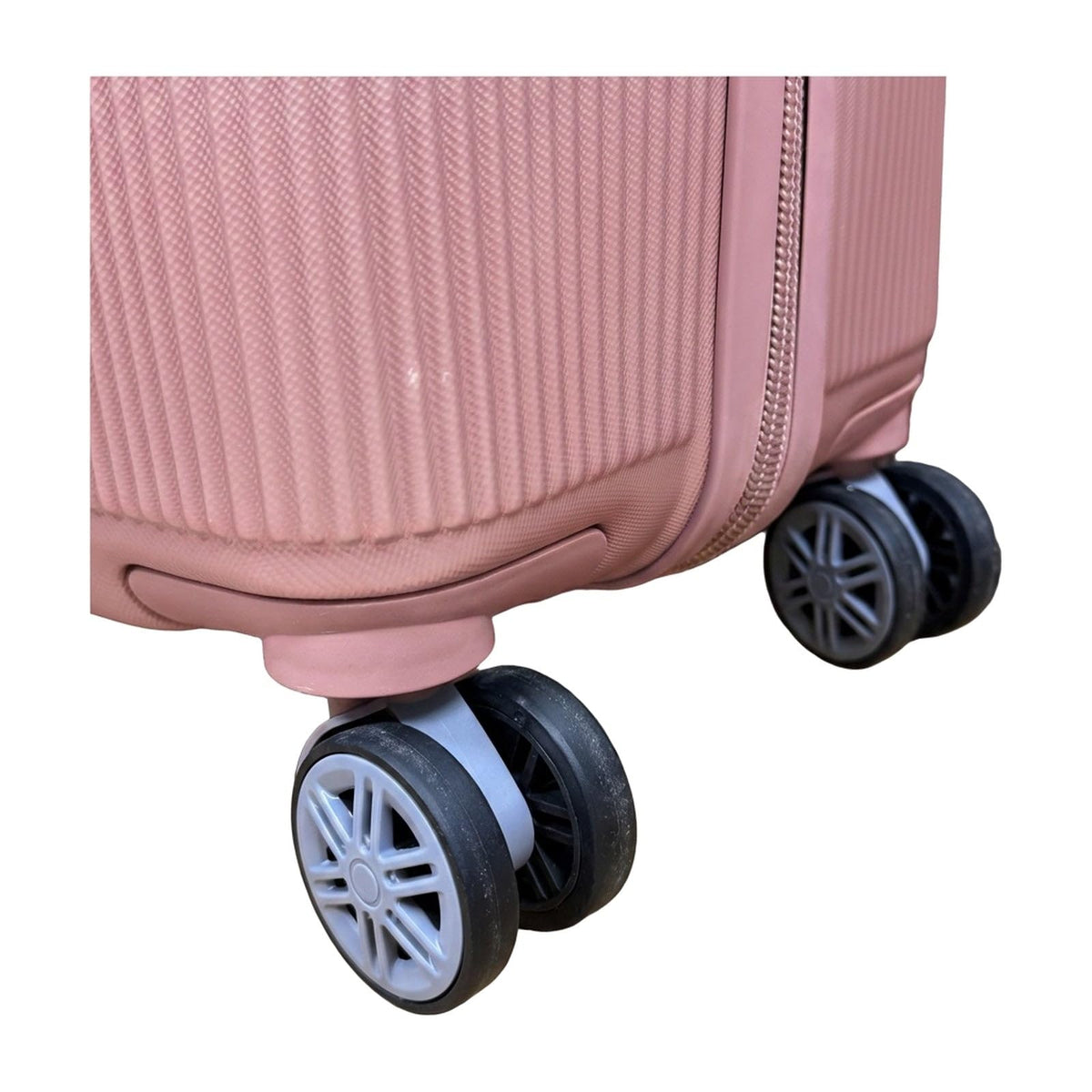 GRANT Fluted Hard Shell Suitcase Set in Pink