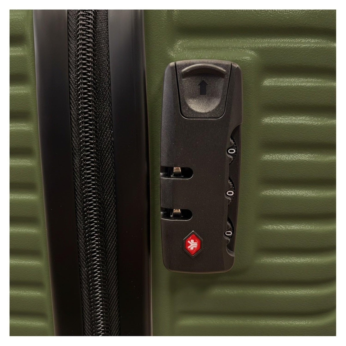 Ezzyrol Flint Ribbed Hard Shell Suitcase in Army Green