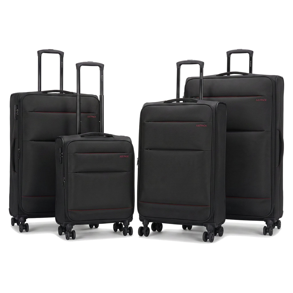 JustPack Aviate Soft Shell Expandable Suitcase & Nesting Sets in Black