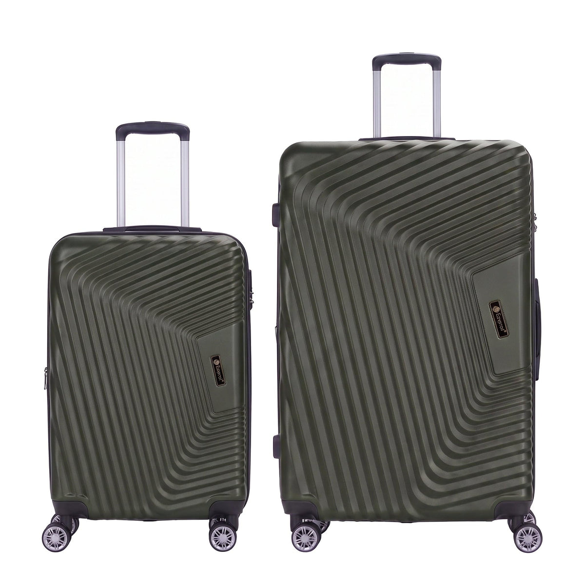 Ezzyrol Grays ABS Hard Shell Luggage Set in Army Green, Set of 2, 20 and 32 Inch
