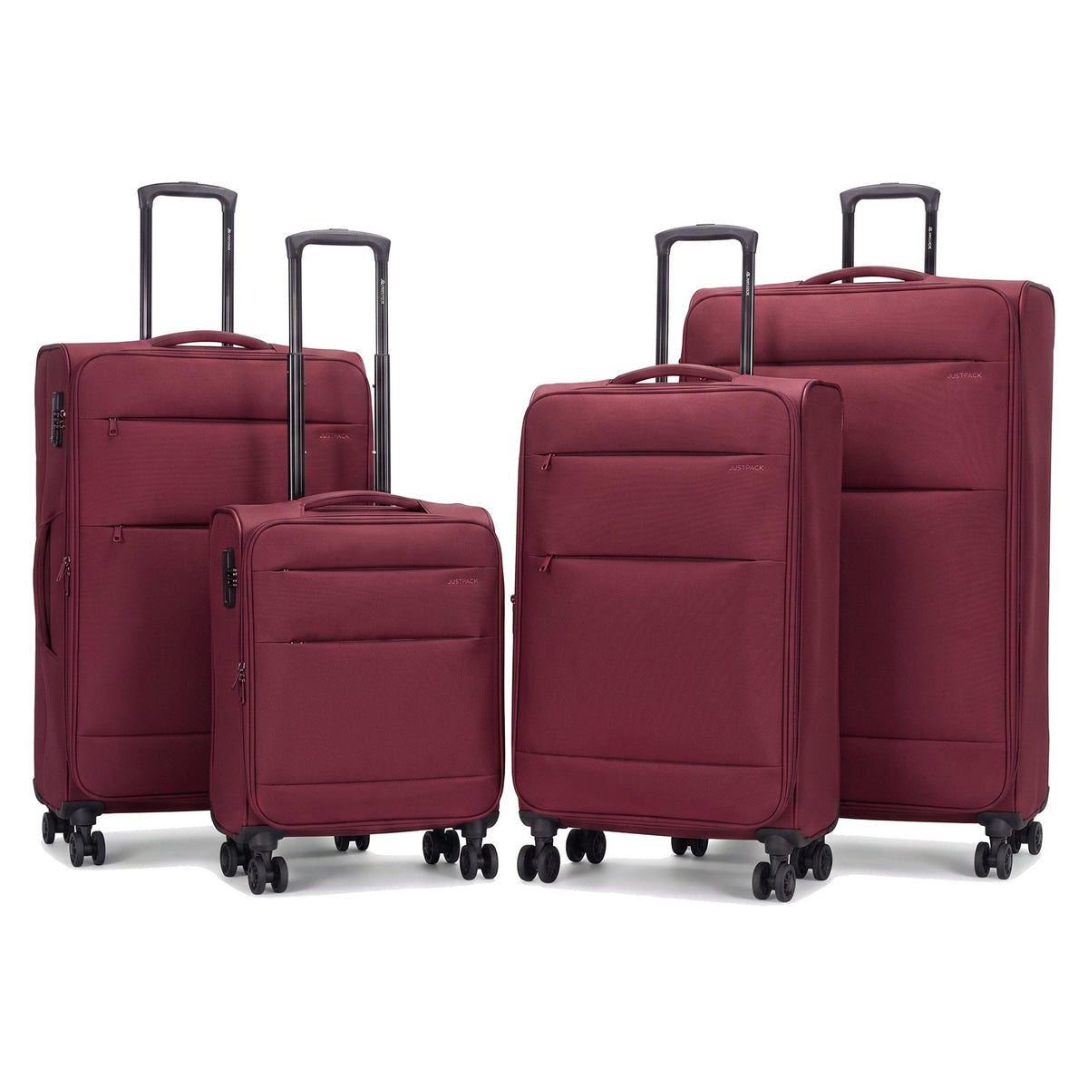 JustPack Aviate Soft Shell Expandable Suitcase & Nesting Sets in Burgundy