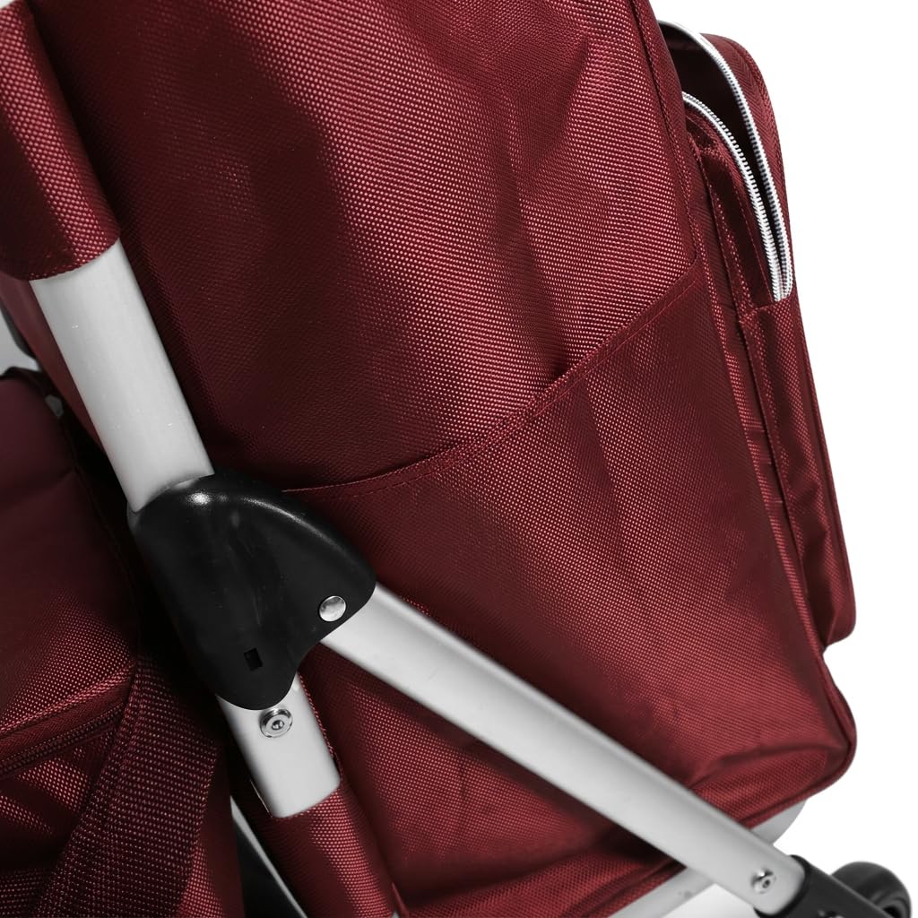 Ezzyrol 50L Folding Shopping Trolley in Burgundy