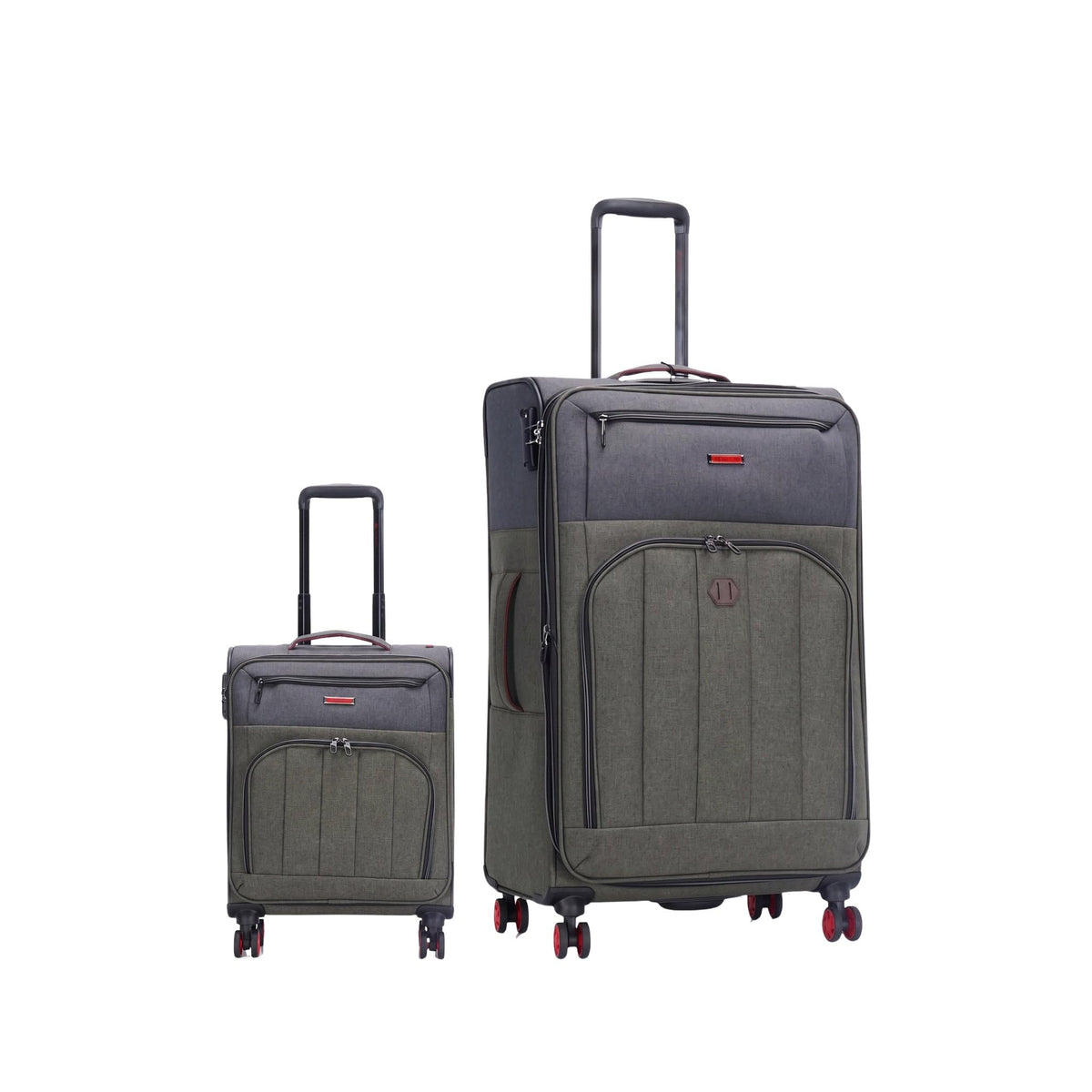 Grant Poplin Soft Shell Luggage Set in Brown Olive